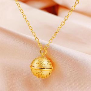 Pendentif Colliers Fine Bijoux En Gros 18K Or Slim Chaîne Lien Collier Mode Flocon De Neige Cloche Femme Fille Anniversaire Cadeau De Mariage