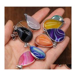 Pendentifs Colliers Fine pierre naturelle Agates pendentifs goutte d'eau Reiki guérir cristal pour la fabrication de bijoux collier à faire soi-même boucles d'oreilles livraison Otaqx