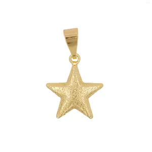 Collares colgantes El mejor collar de estrella única chapado en oro amarillo de 18 quilates pulido y dorado Joyería elegante y gruesa en 3D