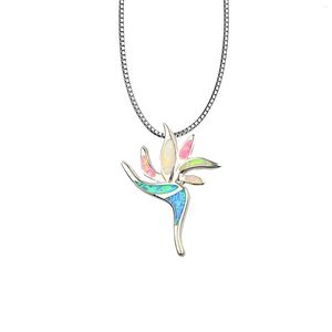 Pendentif colliers feu bleu opale hawaïen paix fleur Plumeria collier pendentifs mode bijoux pour femmes filles goutte