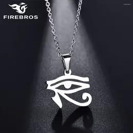 Pendentif Colliers Firebros Femmes Hommes Acier inoxydable Mauvais yeux d'Horus Collier Mythologie égyptienne Protection Amulette Bijoux Drop