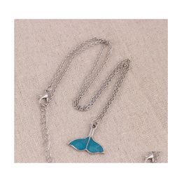 Hanger kettingen vis staart ketting oceaan zee blauwe walvis zeemeermin prachtig luxe sieraden licht drop levering hangers dhlbi