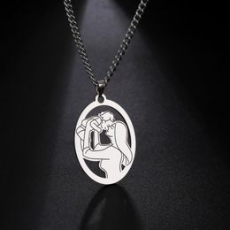 Pendentif Colliers Hameçon Mère Bébé Collier Famille En Acier Inoxydable Naissance Né Cadeau Pour Maman Garçon Femme Fille Hommes Enfant Enfant BijouxPendentif