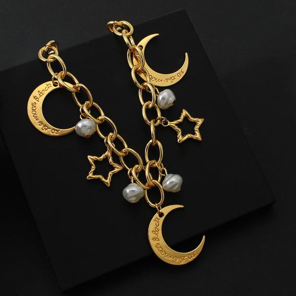 Collares pendientes Flashbuy Vintage Bohemia Luna estrella encanto mujer venta al por mayor joyería de Metal grueso 2023 colgante femenino de moda