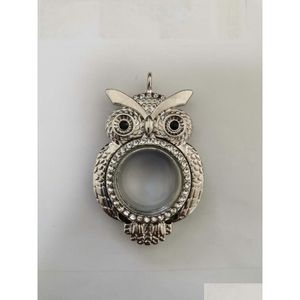 Pendentif Colliers Flottant Médaillon Sier Plaqué Rond Hibou Éléphant Croix Style Fpr Amour Souhait Perle Médaillons Creux Pour La Fabrication De Bijoux C Dhlsp