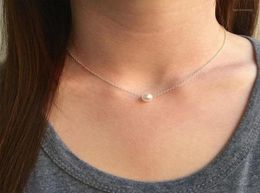 Pendant Necklaces Floating Pearl Necklace Dainty Single Simple Everyday Necklaces Bridesmaid Necklaces18857224