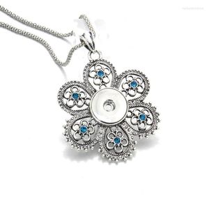 Pendentif Colliers Fleur Snap Bouton Bijoux Collier Avec Chaîne À Maillons Fit 18/20mm Femmes 030512