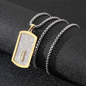 Colliers de pendentif Fongten Retro Black Pendant Collier Men Metal Dog Tags Chaîne Pendants Colliers pour hommes Bijoux Gift G230206