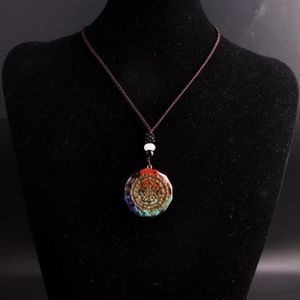 Colliers pendentif pour goutte Orgonite Chakra énergie de guérison collier en pierre naturelle bijoux de méditation Pendulum2607