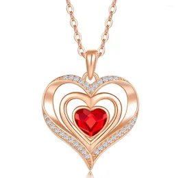 Collares colgantes para mujeres Infinity Love Heart With Birthstone Crystals Jewelry Regalos Esposa Mom novias