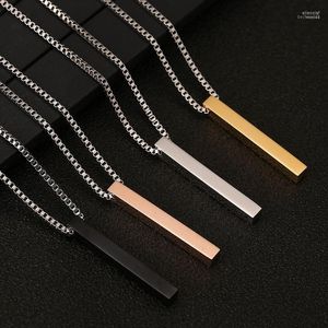 Hanger kettingen vier zijden gepersonaliseerde vierkante bar aangepaste naam ketting roestvrij staal vrouwen/mannen minnaar cadeau elle22