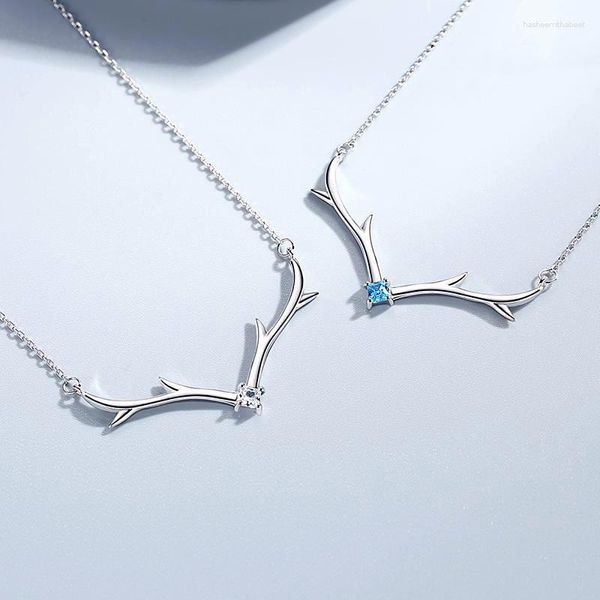 Pendentif Colliers FoYuan Couleur Argent Versions japonaises et coréennes de la série Sen One Deer avec vous Collier Bijoux