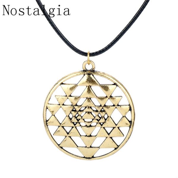 Collares pendientes Envío Gratis Joyería Vikinga Moda Gótica Punk Sri Yantra Flor de la Vida Círculo Collar Forma Redonda Para Mujeres Hombres Regalo