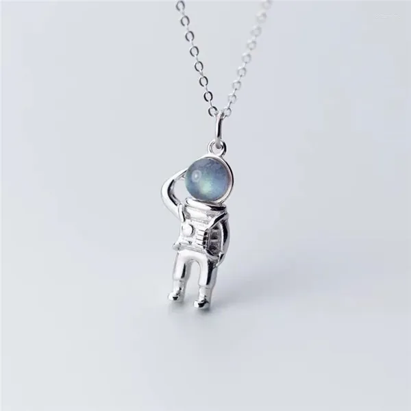 Pendentif Colliers Frais Astronaute Créativité Rêve Espace Argent Couleur Clavicule Chaîne Collier Femelle Pour Femmes Mode Bijoux Fête