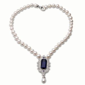 Hanger kettingen zoetwater grote parel voor vrouwen echte natuurlijke bruiloft sieraden 925 zilveren fijn cadeau 230307