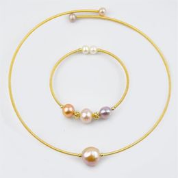 Colliers de pendentif couloir en eau fraîche coule et bracelet et bracelet délicat de couleur dorée 14k solid de bijoux usagés pour les femmes186j