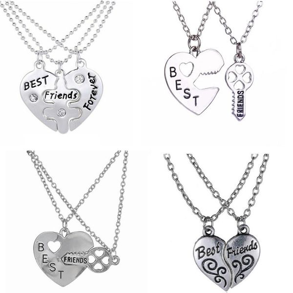 Pendentif Colliers Amis Forever Lovers 'Collier Bff Déclaration Collier 3 Pcs Colar Amitié Coeur Charme Pendentif Filles GiftPendant