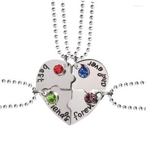 Pendentif Colliers Amis Collier 3/4 Pièce Ensemble En Forme De Coeur Puzzle Pendentifs Femmes Alliage BFF Amitié Chaînes Bijoux Tour De Cou Cadeau