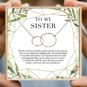 Colliers pendentifs Collier d'amitié pour sœur Double Circle Chain Women Birthday Jewelry Gift