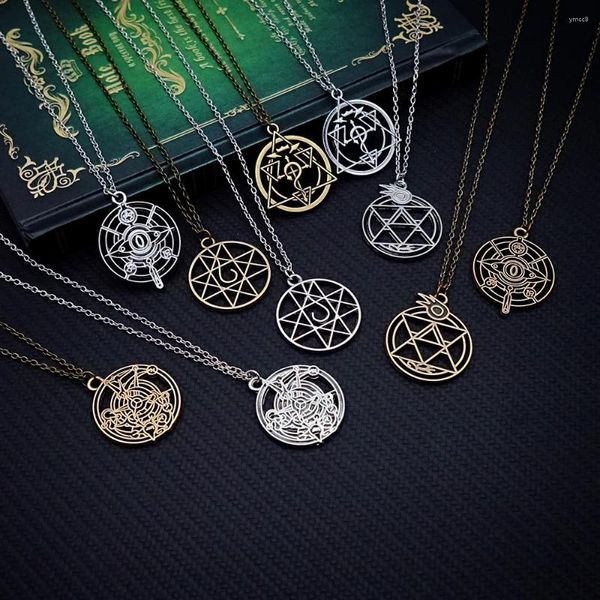 Colliers pendants Collier alchimiste Fullmetal Collier en acier inoxydable Magic Circle Metal Anime Bijoux Collares Charme