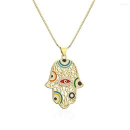 Hanger kettingen grappige hamsa hand ketting voor mannen vrouwen hoge kwaliteit 18k goud vergulde heren choker fatima palm sieraden gotisch