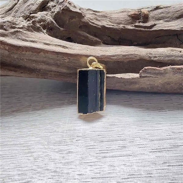 Pendentif Colliers FUWO Véritable Vert Tourmaline Noire - Cristal Naturel Pierres Précieuses De Guérison Accessoire Haute Qualité Bijoux PD413