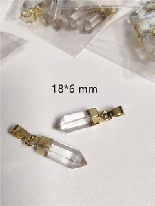 Hanger Kettingen FUWO Groothandel Mooie Natuurlijke Kristal Quartz Punt Vergulde Vorm Accessoires Voor Sieraden Maken 5 Stuks PD125W