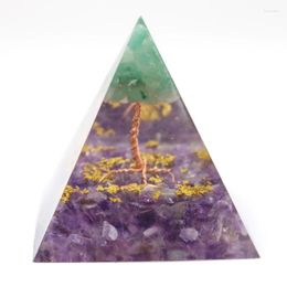 Pendentif Colliers FYJS Unique Orgone Energy Jaune Citrines Cristal et Résine Pyramide Agates Rouges Arbre de Vie Bijoux