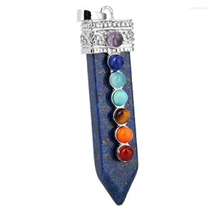 Hanger kettingen fyjs unieke verzilverde zwaardvorm lapis lazuli genezing chakra blauwe zandsteen sieraden