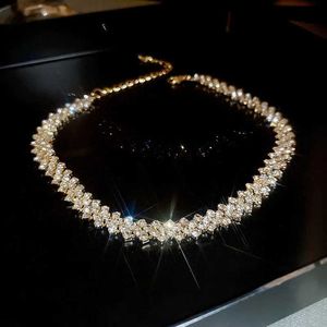 Hangende kettingen Fyuan mode gouden waterdiamanten ketting dames geometrische kristallen ketting bruiloft juwelen feest geschenken j240513