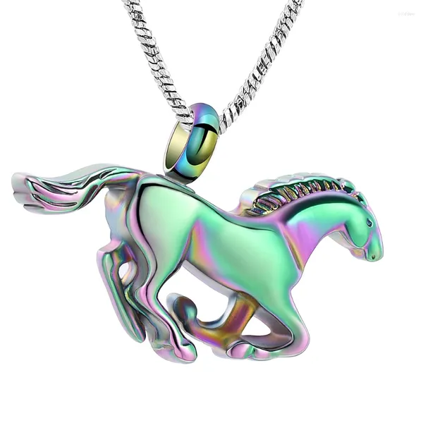 Pendentif Colliers Galloping Horse Urn Collier pour Cendres Souvenir Titulaire Memorial Crémation Bijoux Femmes Hommes