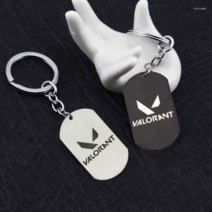 Hanger Kettingen Game Valorant Ketting Roestvrij Dog Tag Stalen Auto Sleutelhangers Sleutelhouder Gaming Keyfob Cadeau voor fans