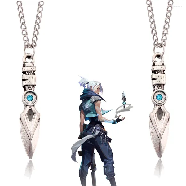 Collares colgantes Juego Valorant Collar JeCosplay Unisex Blade Storm Cuchillo Gargantilla Accesorios de joyería de moda Regalos de juguete