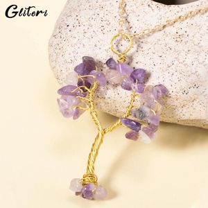 Collares colgantes Geiteri Fashion Fashion of Life For Women Men Gold Color Natural Stone Cobre Wailing Choker Joyería Familia