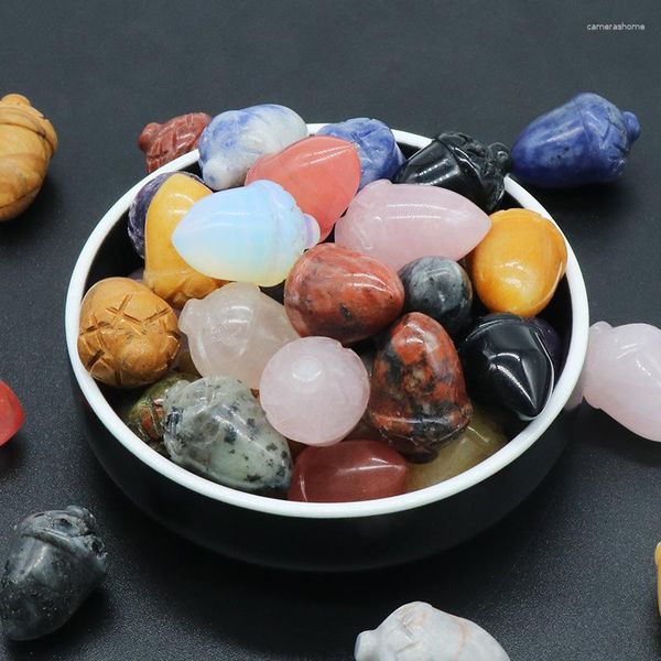 Collares colgantes Piedras preciosas Bellota de la suerte para la decoración Cristal Piñones Piedra Tallado Fruta Mini baratijas Accesorios curativos Decoración del hogar