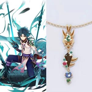 Pendentif Colliers Genshin Impact Xiao Kaedehara Kazuha Tartaglia Hutao Barbatos Keqing Mona Collier Cosplay Bijoux CadeauxPendentif