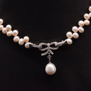 Pendentif colliers véritable collier de perles d'eau douce naturelles femme Original tissé à la main tempérament bijoux cadeau