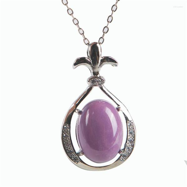 Pendentif Colliers Véritable Phosphosidérite Purple Stone Femmes Lady Crystal Fashion 16 12 10mm