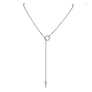 Hangende kettingen geometrische kegel ketting ketting zilveren kleur lariat chic minimalistische vrouwen sieraden