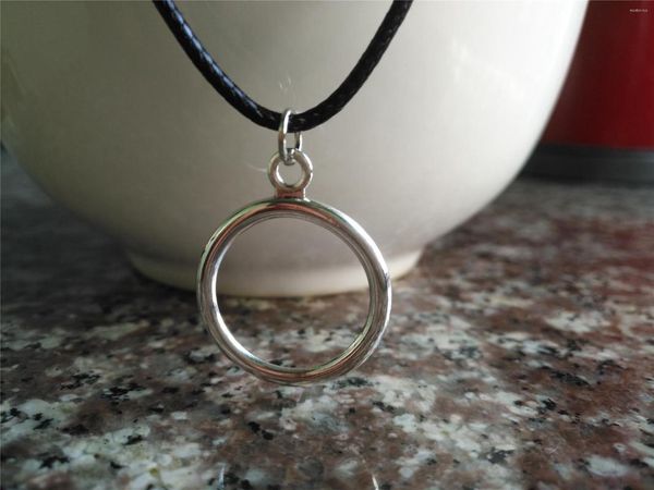 Pendentif Colliers Géométrie Creux Rond Cercle Collier Contour Ouvert Amour Chanceux Éternité Karma Bijoux En Cuir