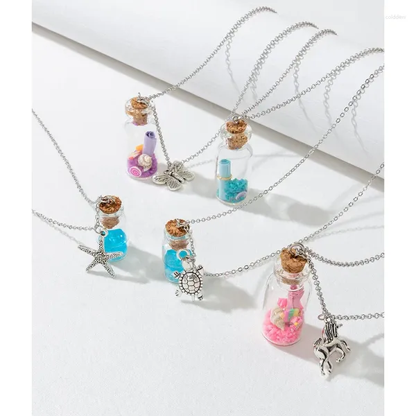 Colliers pendants Get Ocean Pet Style Fun Glow-in-the Dark Cartoon Animal Collier de bijoux de créneau flottant coloré