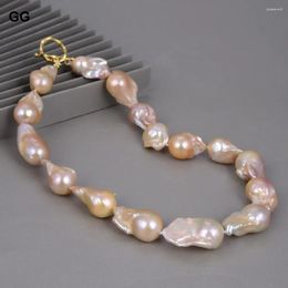 Collares colgantes gg rosa natural keshi barroque perla gargantilla collar de oro clásico clásico para mujeres