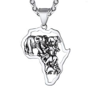 Hanger kettingen geschenk Afrikaans continent ketting mannen/vrouwen Afrika kaart sieraden 316L roestvrij staal/goud vergulde gegraveerde cp454