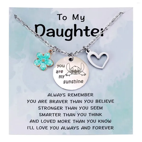 Pendentif Colliers Cadeau You Are My Sunshine CollierCarte de voeux Bijoux Trucs Cadeaux d'anniversaire pour petites filles enfants fille