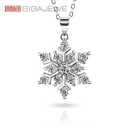 Pendentif Colliers GIGAJEWE 1ct Vert Bleu 18K Or Blanc Plaqué Argent Flocon De Neige Collier Noël Édition Limitée Cadeau 230712