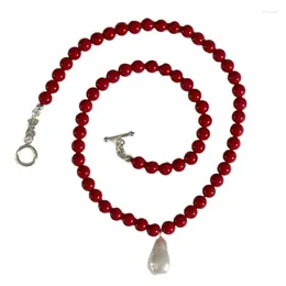 Collares colgantes Collar con cuentas de vidrio Perlas ajustable Drop Caja de gargantilla Ornamento HXBA