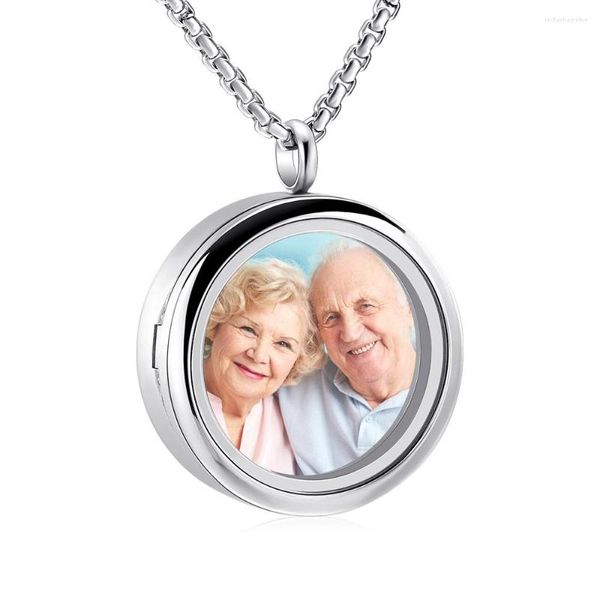 Pendentif Colliers Bijoux de crémation en verre pour les cendres d'un bien-aimé en acier inoxydable gravé Keepskae Memorial Urn Femmes Hommes Collier