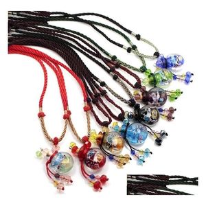 Colliers pendentifs Verre Huile essentielle Diffuseur Fleurs