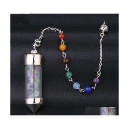 Hanger kettingen glas mini wensen fles zeven chakra divinatie wichel kegel punt pendum yoga hangers amet wicca pendo meditat dhbkh