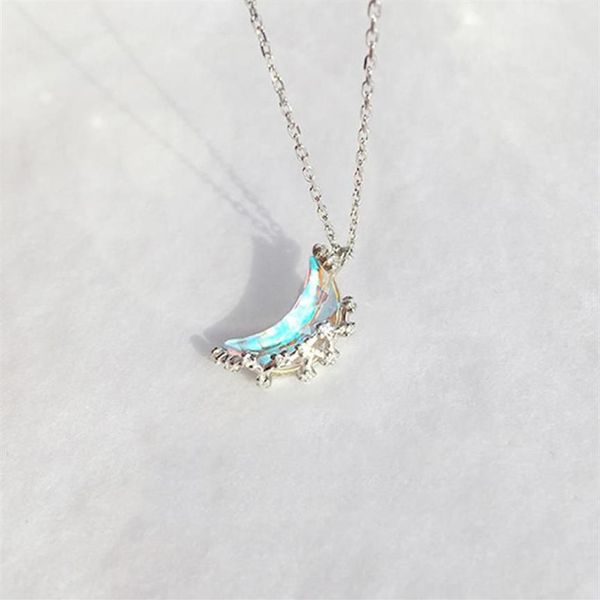 Collares colgantes Decoloración brillante Collar de cadena de luna Corea Creativo Luminoso Encanto de piedra para mujeres Gargantilla Fiesta de boda Jew194c